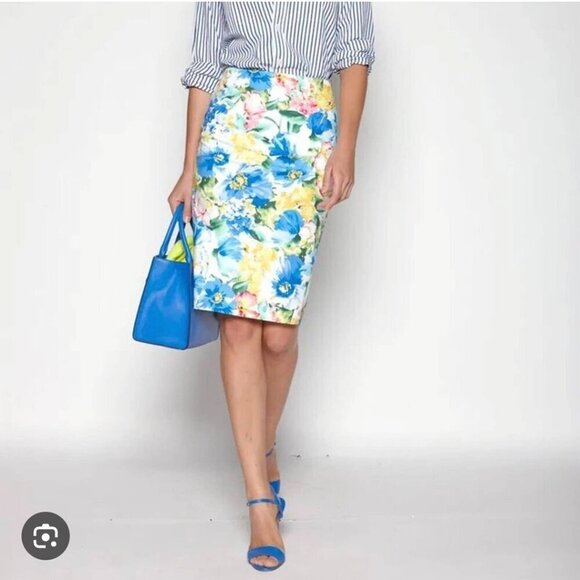Polo Ralph Lauren Dresses & Skirts - Polo Ralph Lauren Floral Pencil Skirt Stretch Cottagecore Chic  Women's Size 10